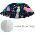 thumbnail image 3 of GZHJMY Christmas Cute Funny Animals Throw Pillow Cases Pillow Covers Cushion Cases 1 Pack with Zipper for Sofa Couch Bedroom Christmas Winter Holiday 16x16 Inch Home Decor, 3 of 6