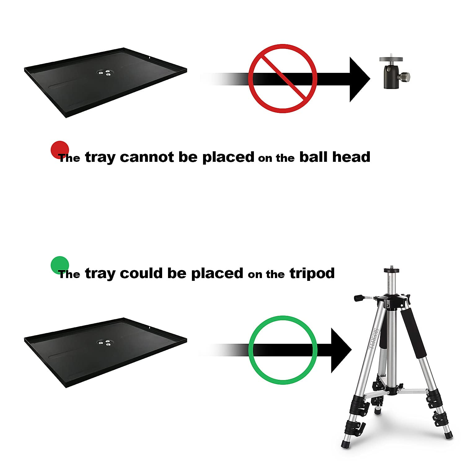 HOIN Projector Stand,Universal Laptop Stand, Aluminum Alloy Tripod Stand Adjustable Height from 17-48 inchwith Tray and Ball Head,Carry Bag(Silver)