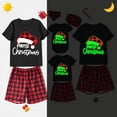 thumbnail image 2 of Pijama familiar a juego de Navidad, Conjunto de pijama rojo luminoso con sombrero de Navidad brillante, 2 of 3