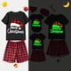 thumbnail image 3 of Pijama familiar a juego de Navidad, Conjunto de pijama rojo luminoso con sombrero de Navidad brillante, 3 of 3