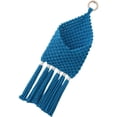 thumbnail image 3 of Handwoven Cotton Tassels Wall Hanging Basket Organizers Pocket For Dried Flower Mail Holder Nursery Home Decoration Wall Hanging Basket（Blue）, 3 of 5
