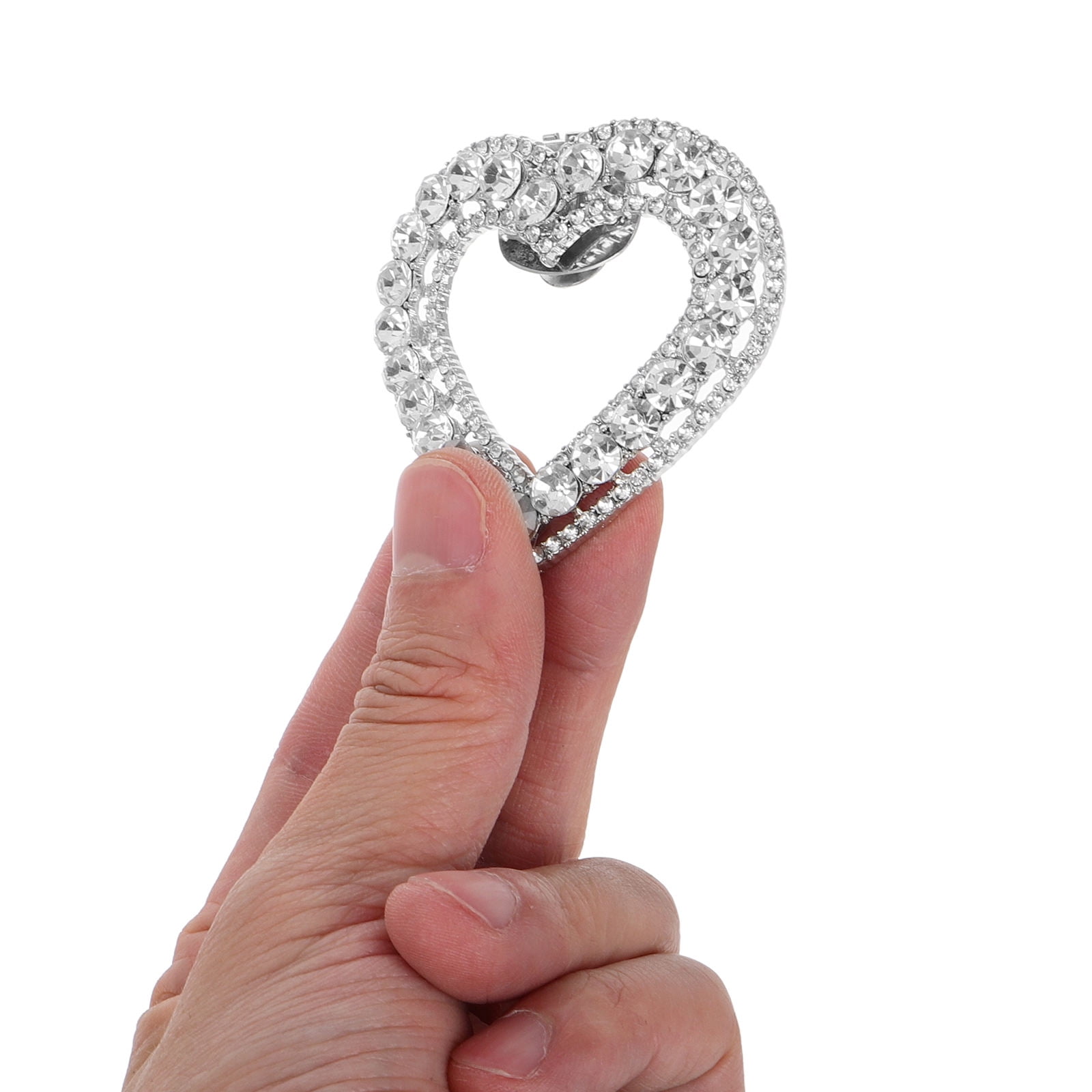 Masteelf 5 Pairs  Heart Shoe Clips Detachable Shoe Buckle Clips Wedding Shoe Crystal Decoration Charms Women Rhinestone Shoe Accessories For Diy Accessories