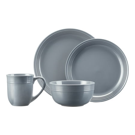 Mainstays Chiara 16-Piece Stoneware Gray Dinnerware Set