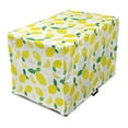 thumbnail image 1 of Lemons Dog Crate Cover, Continuous Citrus Leaves Flower Blossoms Polygonal Inspired Print, Easy to Use Pet Kennel Cover Small Dogs Puppies Kittens, 7 Sizes, Yellow Fern Green, by Ambesonne, 1 of 6