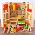 thumbnail image 2 of AMERTEER Boîte à Outils Portable en Bois DIY Simulation Combinaison Réparation de Simulation Jouet Éducatif pour Enfants, 2 of 6