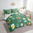 thumbnail image 3 of Manfei Raccoon Fox Hedgehog 7 Pieces Bedding Comforter Set,Cute Zoo Animal Full Bedding Set,Jungle Wlidlife Fitted Sheet Flat Sheet For Kids,Luxury Bedroom Decor Reversible, 3 of 8