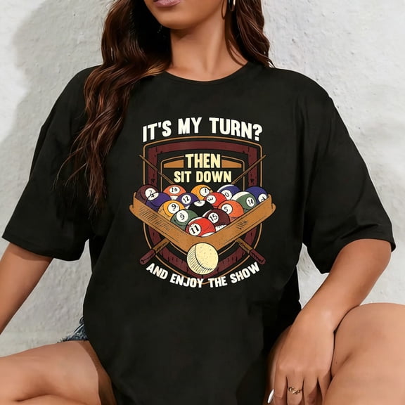 100% Cotton Unisex Funny Pool Player Billiard T-Shirt