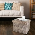 thumbnail image 7 of AUR  Ottoman Storage Ottoman Footrest Stool Small Ottoman with Storage Foldable Ottoman Foot Rest Footstool Bench for Living Room 17x13x13inches Leopard Print, 7 of 7