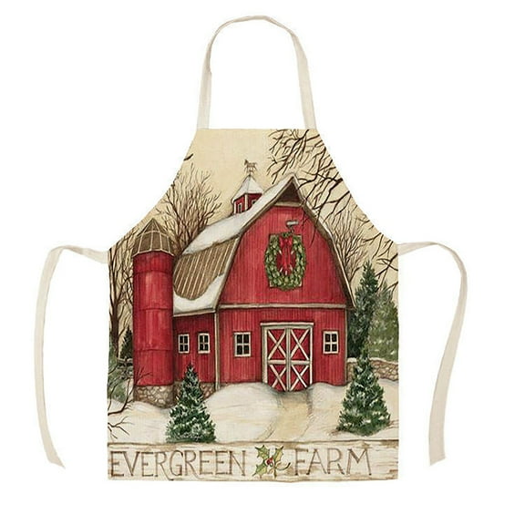 XKHAZA Christmas Aprons, Adult Aprons, Adjustable Kitchen Cooking Apron for Christmas Party Chef Cooking Restaurant House Cleaning Gardening Home