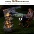 thumbnail image 5 of 36.2''Tall Rock Outdoor Water Fountain, 5 Tiers Cascading Natural Outdoor Fountains and Waterfalls with LED Lights, Water Feature for Garden, Patio, Deck, Backyard Decor, 5 of 9