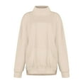 thumbnail image 2 of BLOCLOALO Women's Turtleneck Sweatshirt, Oversized Long Sleeve Pullover with Pocket Trendy Casual Loose Fit Fleece Top for Fall Winter Thick Sweatshirts Plain Sweatshirt Loose Sweatshirts Beige Xxl, 2 of 6