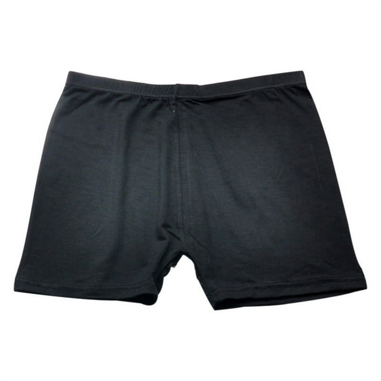 Lycra Cotton Plain Diving Deep Women Boy Shorts Full Panty (Black