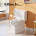 thumbnail image 4 of 16.5 Inch Tall Toilet, One-Piece Elongated Toilet with ADA Comfort Chair Height Seat, Powerful 1.28 GPF Side flush, 12" Rough In High Bowl for Seniors, White, 4 of 8