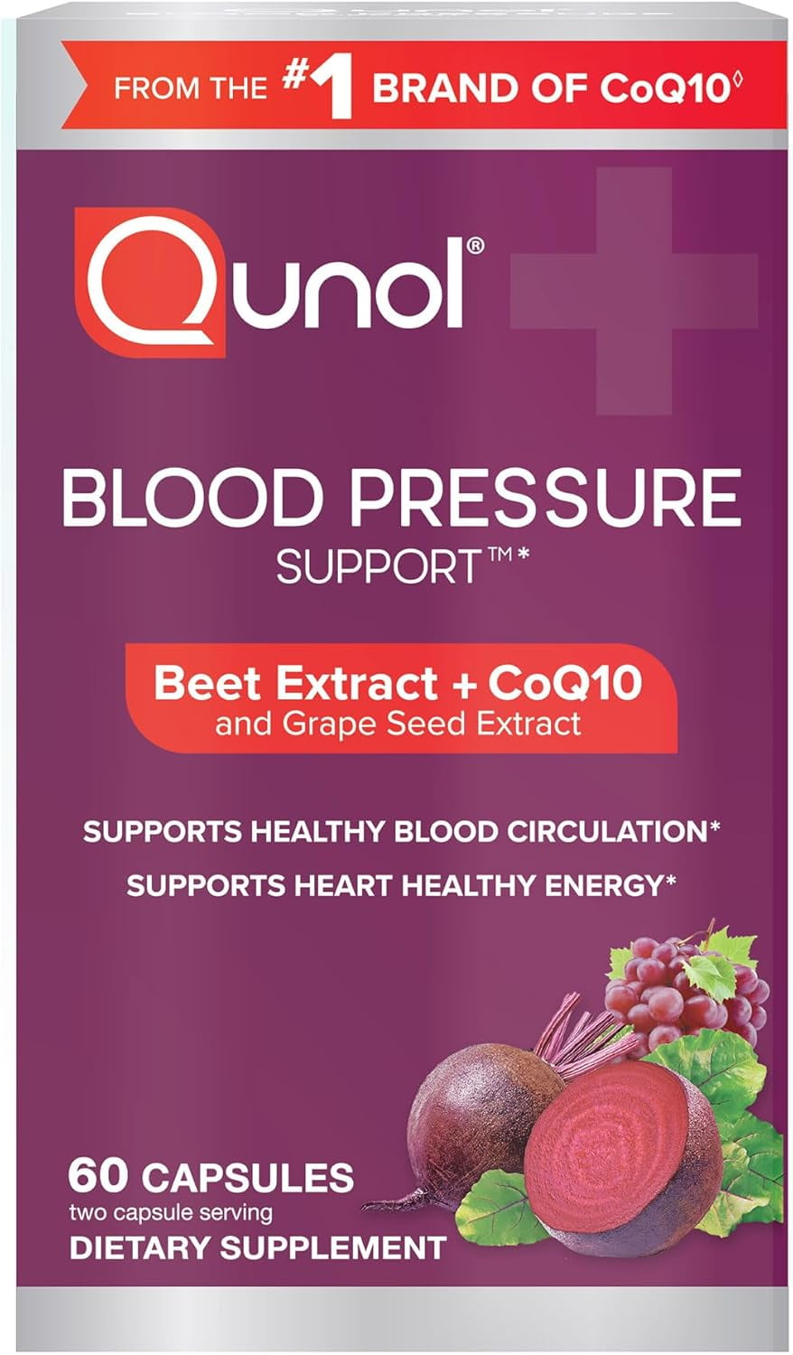 Qunol  Beet Root Capsules, 3 in 1 Beets + CoQ10 + Grape Seed Extract, 60 Count (Pack of 2)