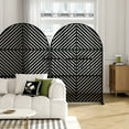 thumbnail image 4 of MAYEERTY 72*47" Outdoor Black Arched Metal Privacy Panel Screen for Patio, Parallel Line Pattern, 4 of 5