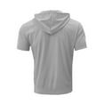 thumbnail image 3 of ZCFZJW Mens Casual Hoodie Shirts Short Sleeve Drawstring V Neck Hooded Pullover T-Shirts Loose Lightweight Comfy Baggy Workout Tees Shirt Tops Gray S, 3 of 5