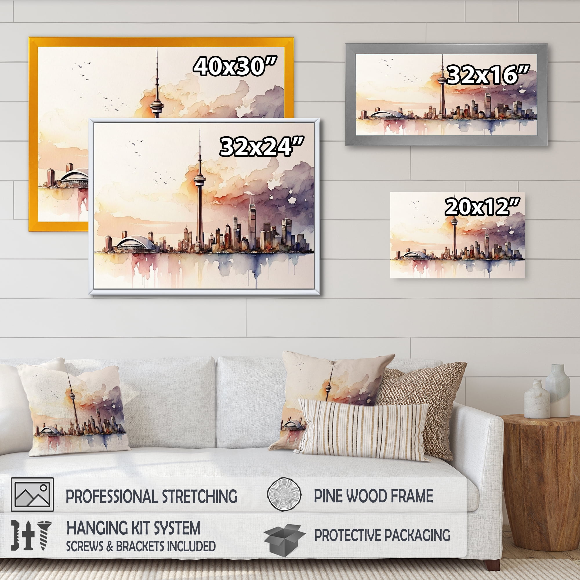 Designart Toronto Skyline VII Canvas Wall Art