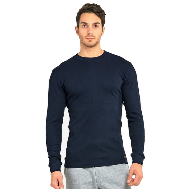 DBFL Men's 100 Cotton Long Sleeve Thermal Crew Neck Waffle Underwear