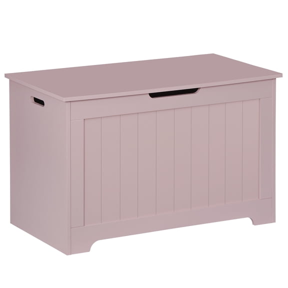 ZENSTYLE Lift Top Entryway Storage Chest/Bench with 2 Safety Hinge, Wooden Toy Box, Pink