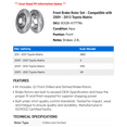 thumbnail image 2 of Front Brake Rotor Set - Compatible with 2009 - 2013 Toyota Matrix 2010 2011 2012, 2 of 2
