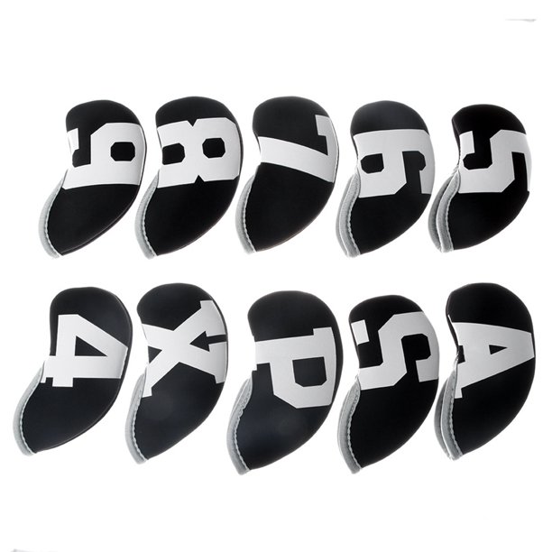 10 Uds. Funda para palos de Golf, funda protectora para cabeza de Golf para deportes (figura blanca y negra) Ndcxsfigh Para Estrenar