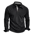 thumbnail image 3 of MXALUOB Men's Long Sleeve Golf Shirts Corduroy Turn Down Collar Shirt with Chest Pocket 3 Buttons Solid Color Textured Classic Tops, 3 of 5