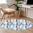 thumbnail image 5 of Blue Weeping Eucalyptus Round Area Rug 4ft, Spring Summer Farmhouse Leaves Washable Non-Slip Circle Rugs for Bedroom Living Room Kitchen, Soft Non Shedding Circle Carpet for Dining Room Dorm, 5 of 9