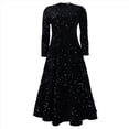 thumbnail image 3 of Vestido de Fiesta con Lentejuelas, Larga, Corte A, Acampanado, con Brillo y Brillo para Mujer, Talla Grande Negro XL, 3 of 6