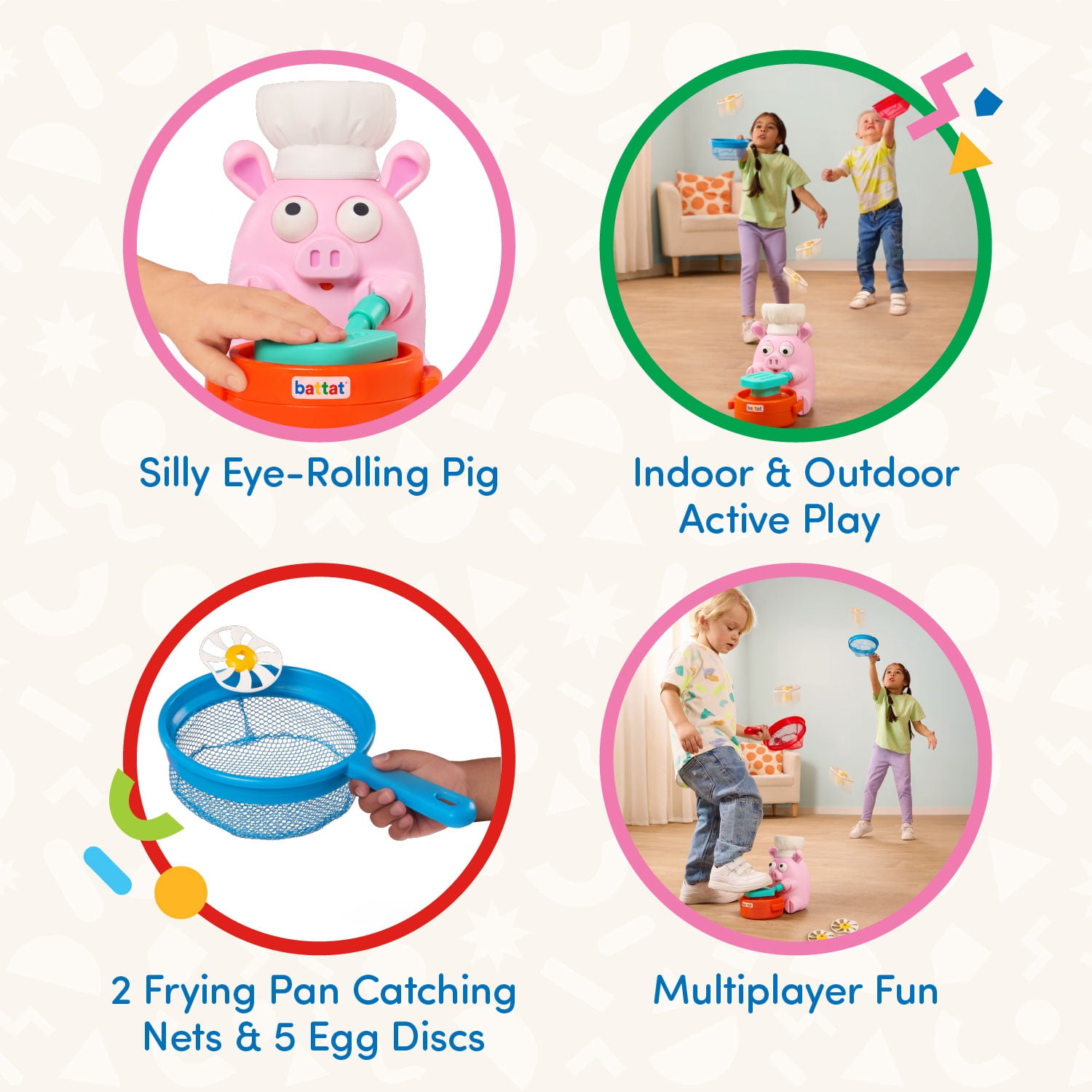 Battat Fry n' Fly Flying Disc Launcher Toy Catching Outdoor Game for Kids Ages 4 +