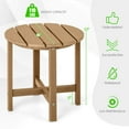thumbnail image 3 of 18" Patio Adirondack Side Table Weather Resistant HDPE Garden Brown, 3 of 10