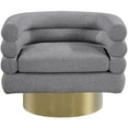 thumbnail image 6 of Meridian Furniture Tessa Grey Boucle Fabric Swivel Accent Chair, 6 of 7
