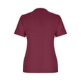 thumbnail image 5 of ZyeKqe Plus Size Tops for Women Summer Robbed Knit Basic T Shirts Notched Neck Short Sleeve Going out Tops, 5 of 6