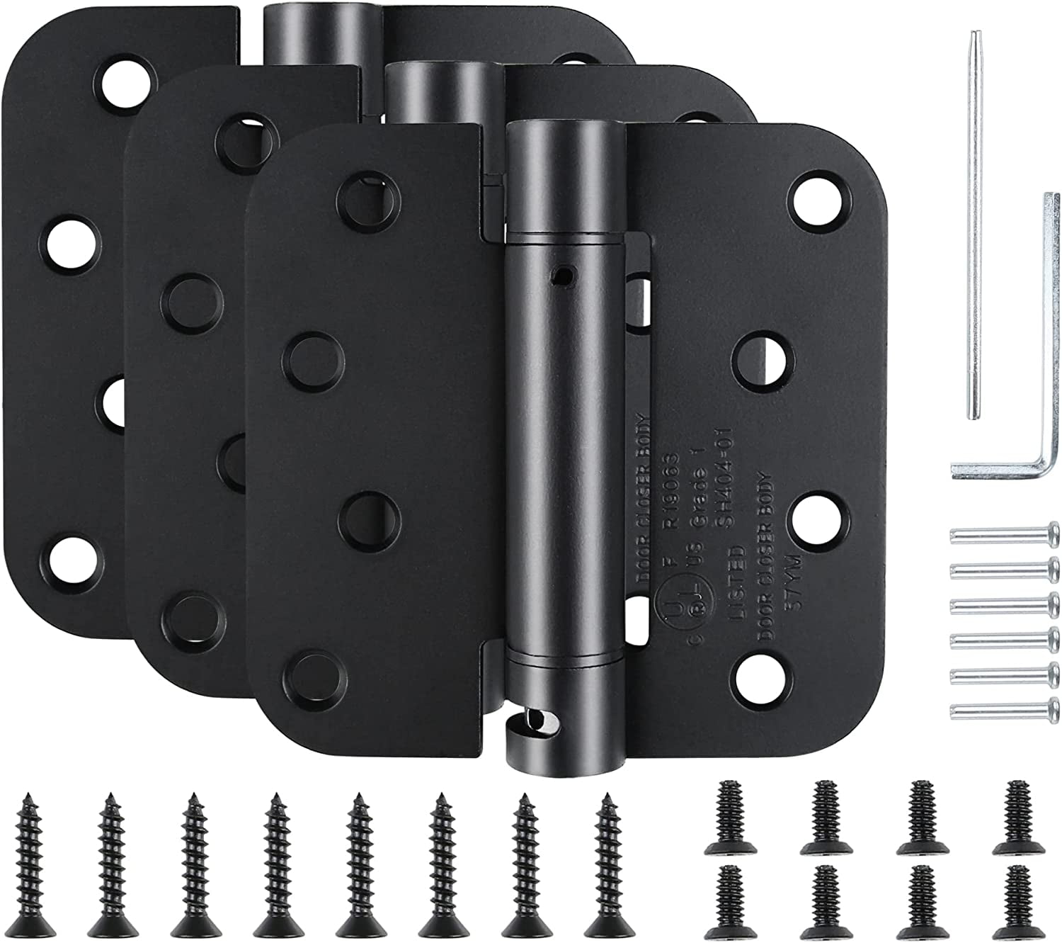 Automatic Door Closer Residential 4"Self Closing Door Hinges Black Auto