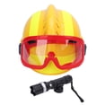thumbnail image 2 of Sombro Duro de Seguridad, Bomberos de Trabajo Casco Trabajo Con Gafas, Faros Delanteros, Casco Rescate Emergencia para El Sitio Construcion Mineros, 2 of 7