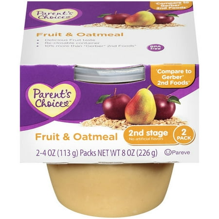 stage baby 2nd food Food, Choice & Parent's Oatmeal 2nd Stage Baby 2ct Fruit