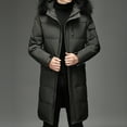 Men's Warm Parka Waterproof Down Jacket Long Winter Coat with Removable