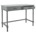 thumbnail image 3 of SAFAVIEH Layce Solid Retro 2 Drawer Writing Desk, Distressed Grey, 3 of 15