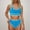 Light Blue, variant on Buigttklop Swimsuit for Women 2025 Plus Size,Women'S Split High Waisted Solid Color Swimsuit Conservative and Fashionable Bikini Swimsuit