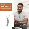 thumbnail image 5 of LABSERRON Silver Fish Bone Pendant Necklace 1Pack Perfect for Men's Daily Wear and Adventure, 5 of 8