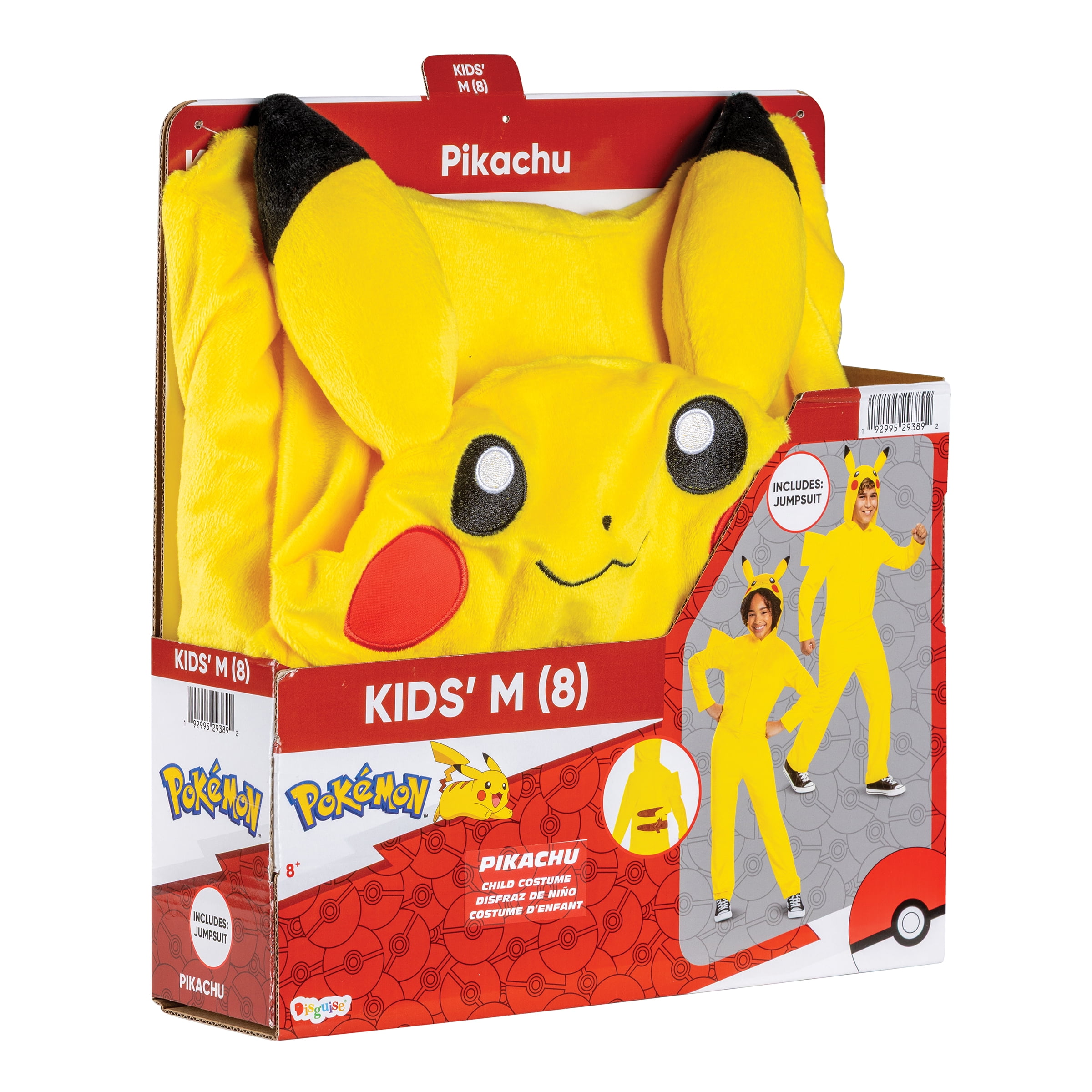 Pokemon Pikachu Halloween Costume for Children, Boys Size M (8), by Disguise
