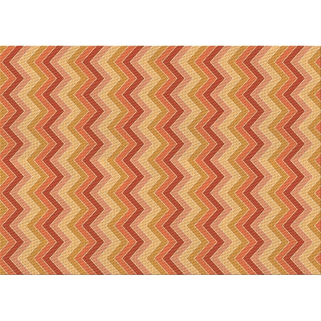 Ahgly Company Tapis d'Intérieur Lavables en Machine, Rectangle, Zone Orange, 6' x 9'