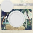 thumbnail image 3 of Ambesonne Beach Place Mats Set of 4, Summer Vintage Tropical, Standard Size, Dark Green Sand Brown, 3 of 6
