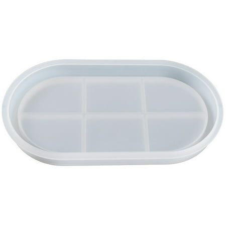 

Gwong 1Pcs Tray Mold Non-stick Multipurpose Silica Gel Oval Shaped Epoxy Resin Mold for Children