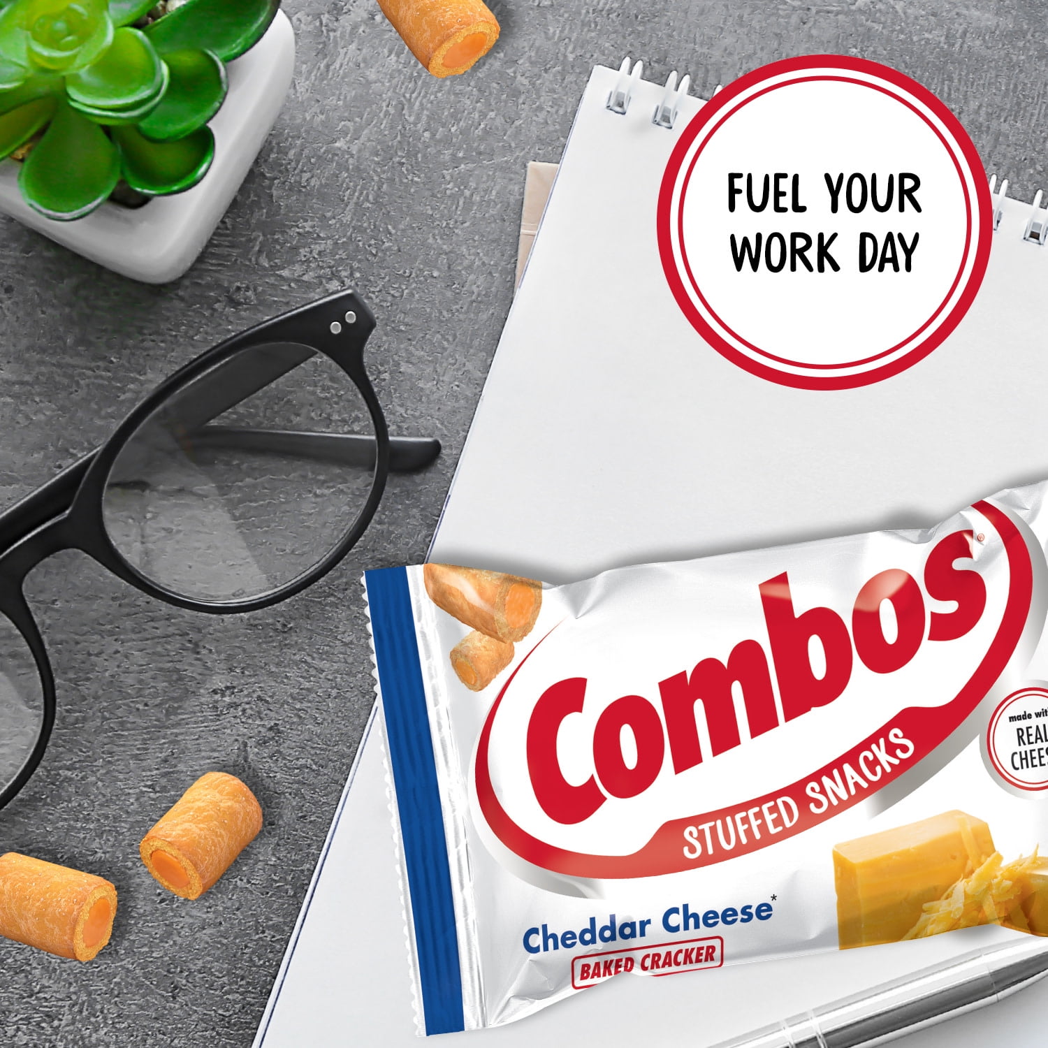 Combos Cheddar Cheese Cracker Baked Snacks 1.7 oz, 18 Pack