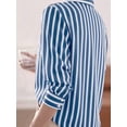 thumbnail image 2 of Women's Striped Button Down Collared Long Sleeve Shirt Blouse, 2 of 5