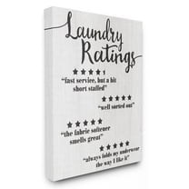 Stupell Industries Laundry Rating Five Star Bathroom Funny Word Design Canvas Wall Art by Daphne Polselli