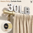 thumbnail image 2 of HEI! DEAR 1" Adjustable Single Curtain Rod Set Heavy Duty with Gold End Cap,36-88", 2 of 8