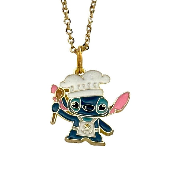 Stitch Cartoon Chef Necklace Charm Pendant