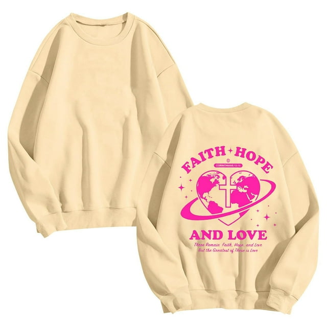 Rbaofujie Sweat à Capuche pour Enfants, Sweat Imprimé à Manches Longues, Col Rond, Beige