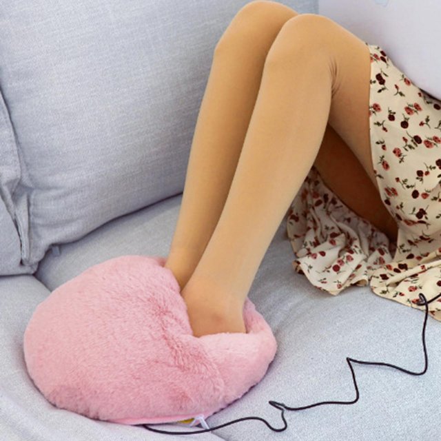 Calentador de pies con calefacción USB, calentadores de almohadilla de calefacción suaves y cómodos para , hogar, invierno, mujeres - rosado Baoblaze Calentador de pies eléctrico